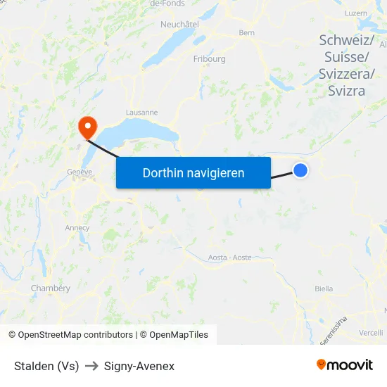 Stalden (Vs) to Signy-Avenex map