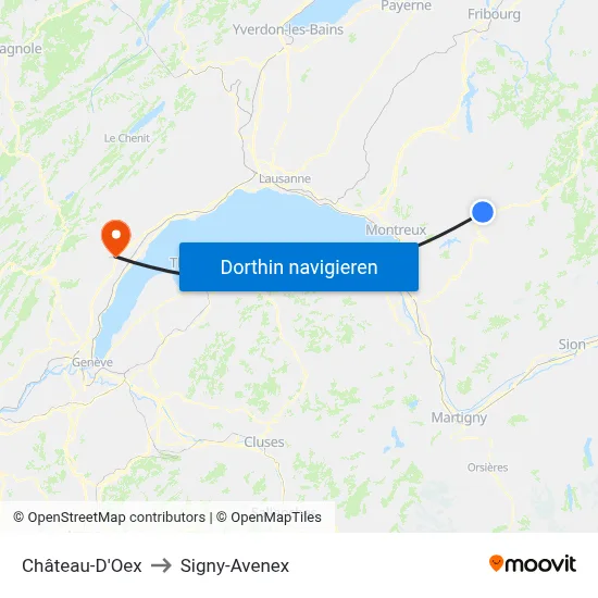 Château-D'Oex to Signy-Avenex map