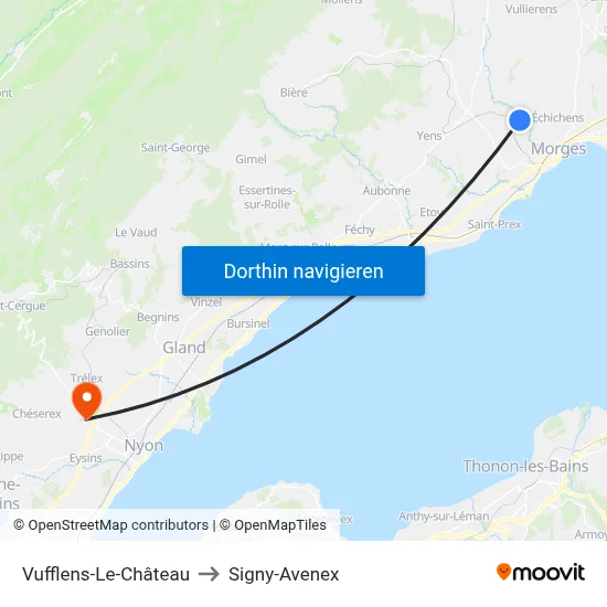 Vufflens-Le-Château to Signy-Avenex map