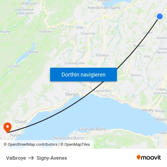 Valbroye to Signy-Avenex map