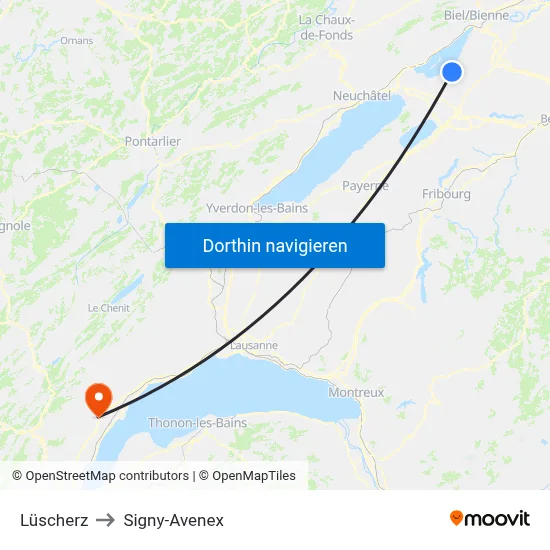 Lüscherz to Signy-Avenex map