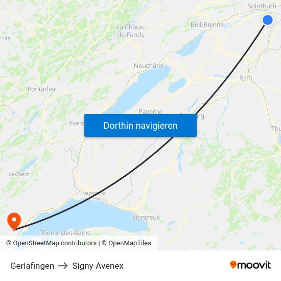 Gerlafingen to Signy-Avenex map