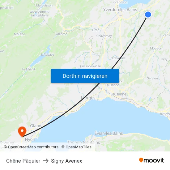 Chêne-Pâquier to Signy-Avenex map