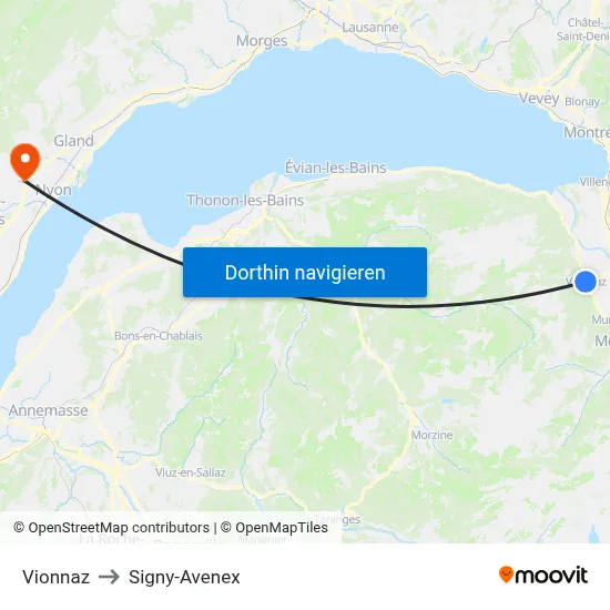 Vionnaz to Signy-Avenex map