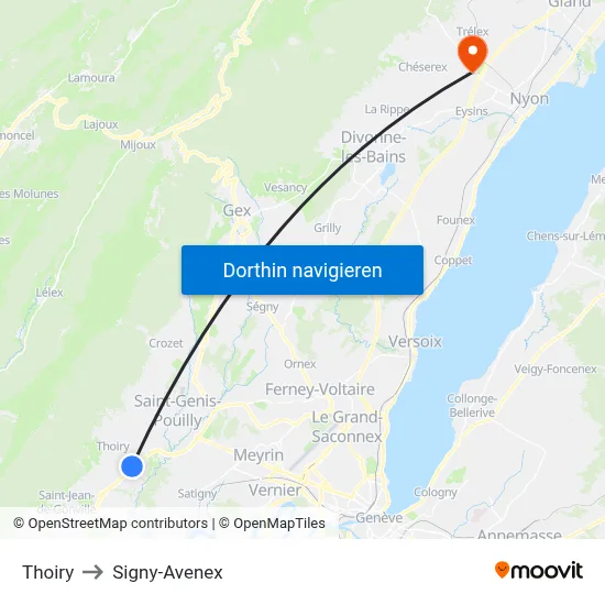 Thoiry to Signy-Avenex map