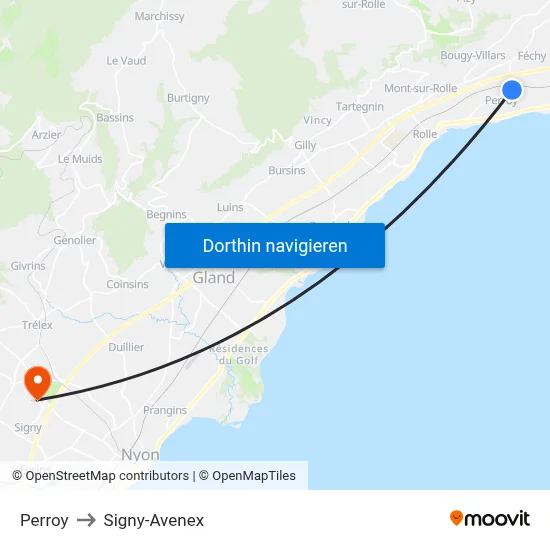 Perroy to Signy-Avenex map