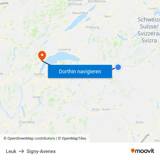 Leuk to Signy-Avenex map