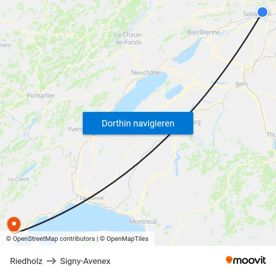 Riedholz to Signy-Avenex map