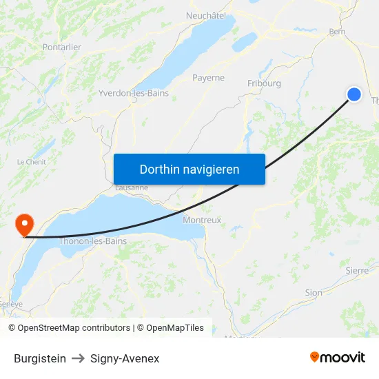 Burgistein to Signy-Avenex map