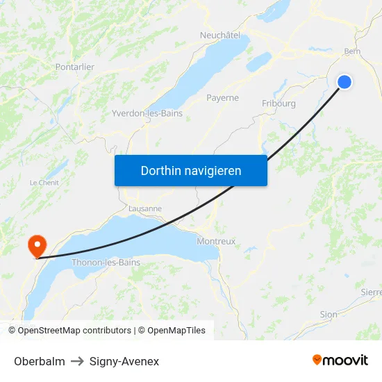 Oberbalm to Signy-Avenex map