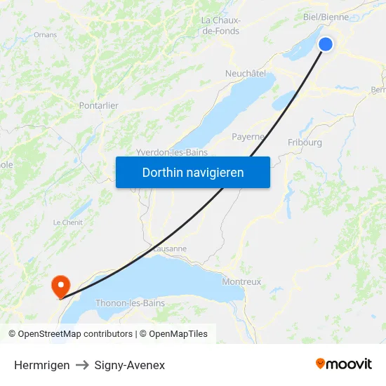 Hermrigen to Signy-Avenex map