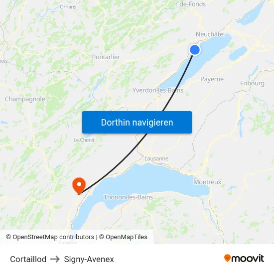 Cortaillod to Signy-Avenex map