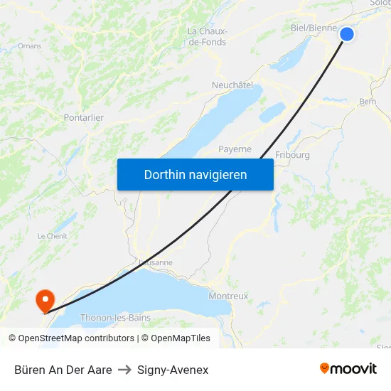 Büren An Der Aare to Signy-Avenex map