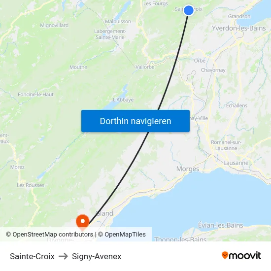 Sainte-Croix to Signy-Avenex map