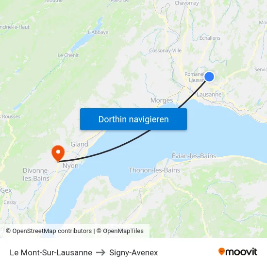 Le Mont-Sur-Lausanne to Signy-Avenex map