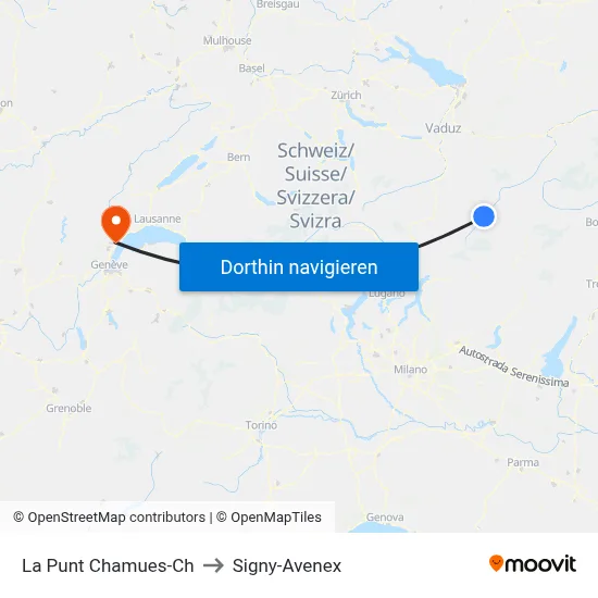 La Punt Chamues-Ch to Signy-Avenex map