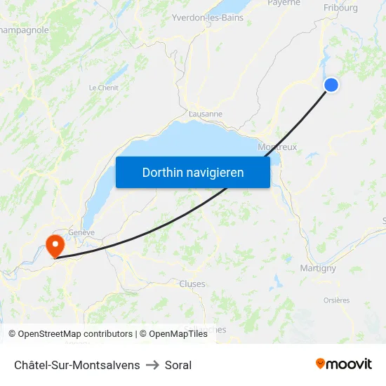Châtel-Sur-Montsalvens to Soral map