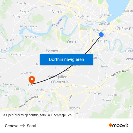 Genève to Soral map