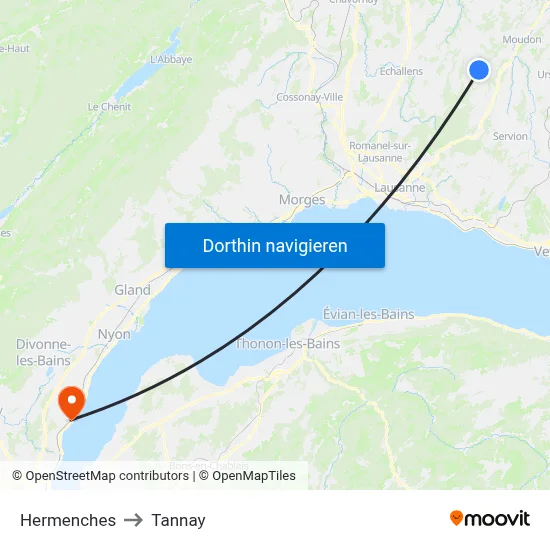 Hermenches to Tannay map