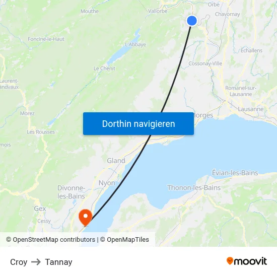 Croy to Tannay map