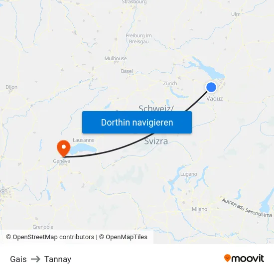 Gais to Tannay map