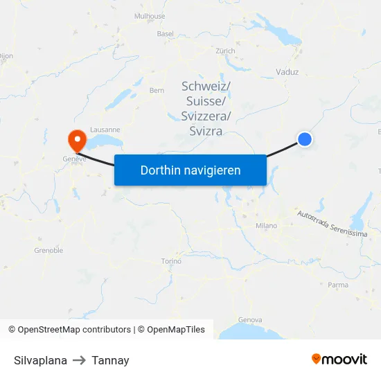 Silvaplana to Tannay map