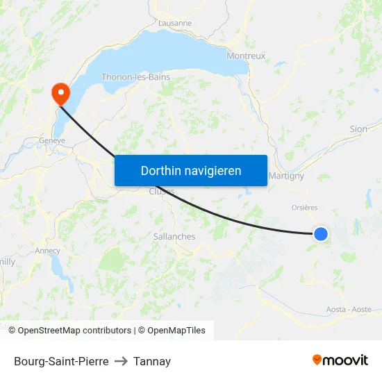 Bourg-Saint-Pierre to Tannay map