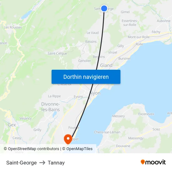 Saint-George to Tannay map