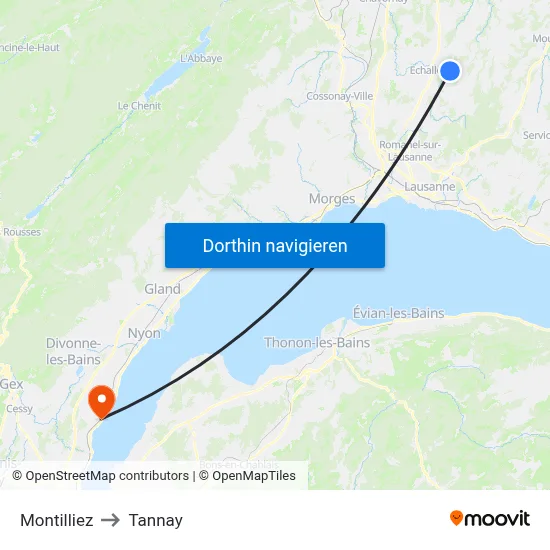 Montilliez to Tannay map