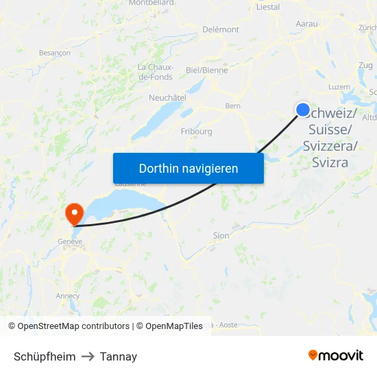 Schüpfheim to Tannay map
