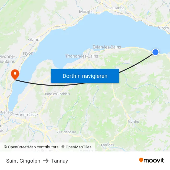 Saint-Gingolph to Tannay map