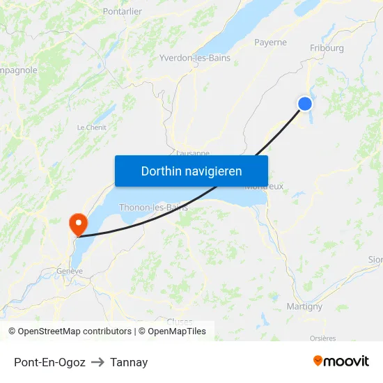 Pont-En-Ogoz to Tannay map