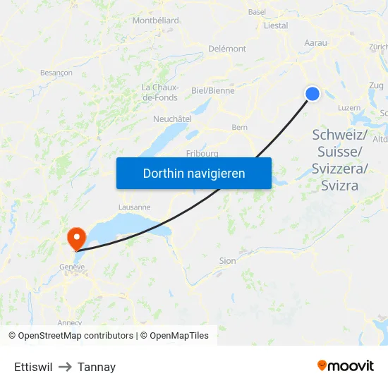 Ettiswil to Tannay map