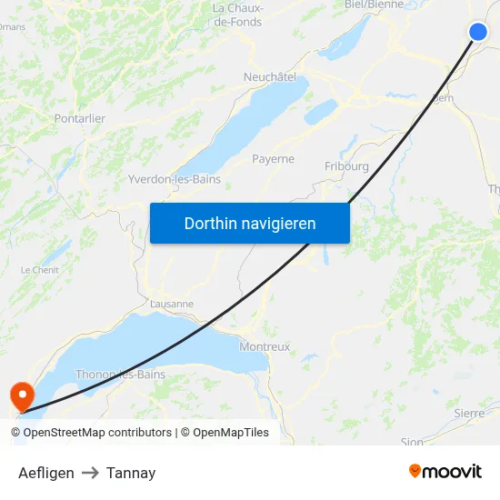 Aefligen to Tannay map