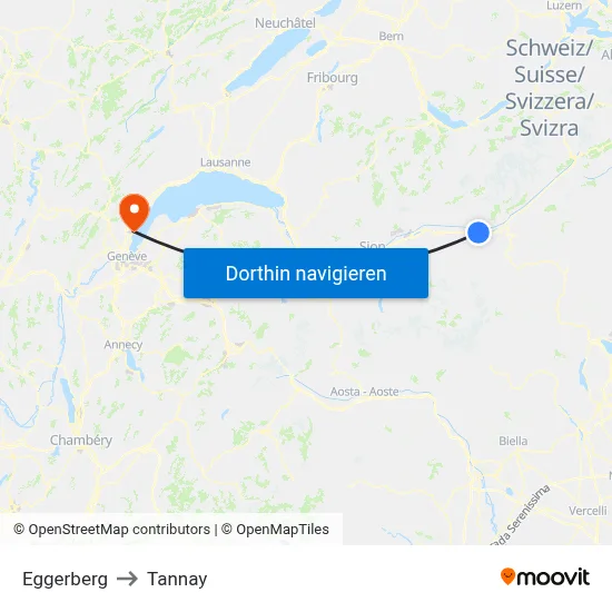 Eggerberg to Tannay map