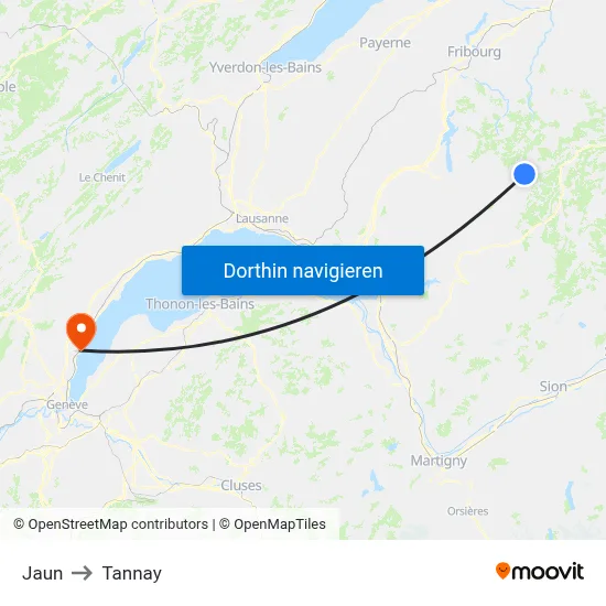 Jaun to Tannay map