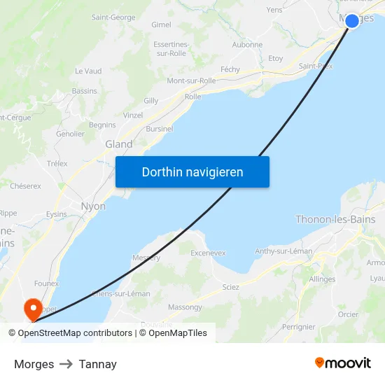 Morges to Tannay map