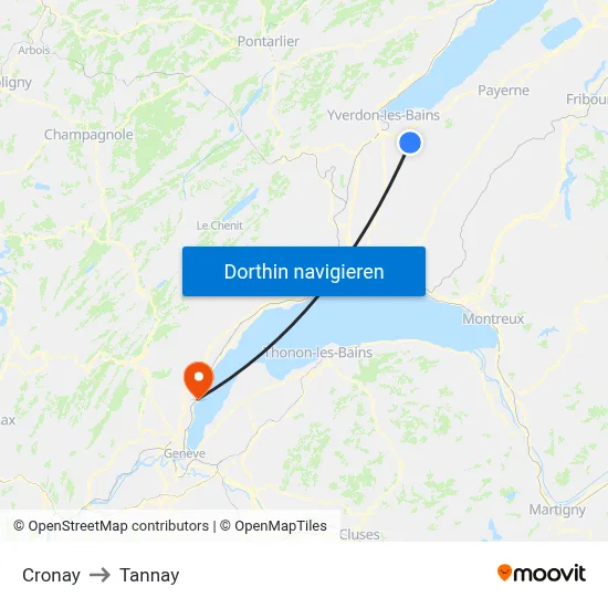Cronay to Tannay map