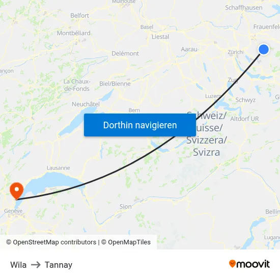 Wila to Tannay map