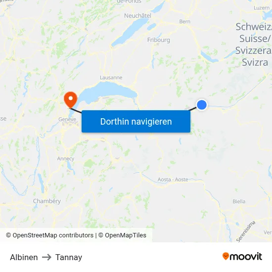 Albinen to Tannay map