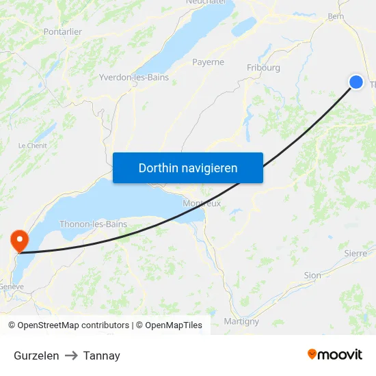 Gurzelen to Tannay map