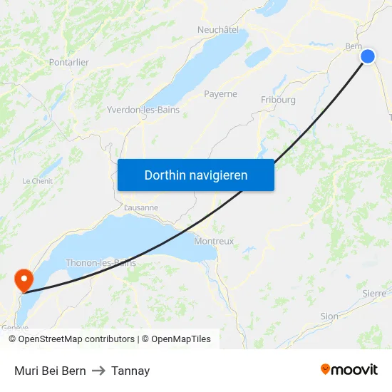 Muri Bei Bern to Tannay map