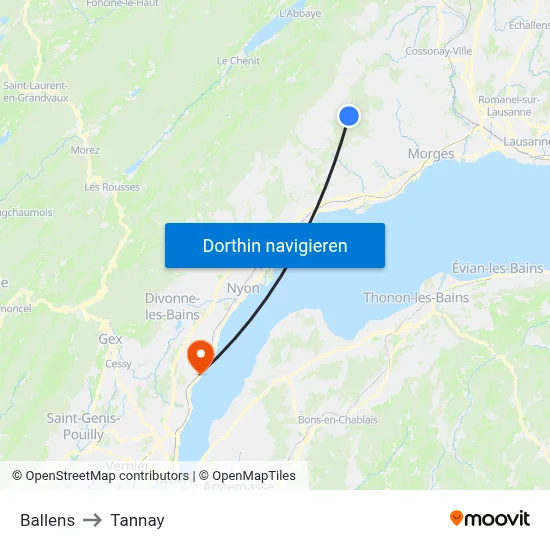Ballens to Tannay map