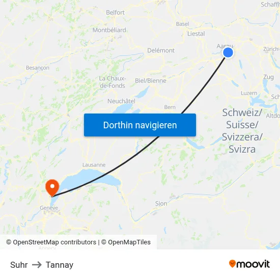 Suhr to Tannay map