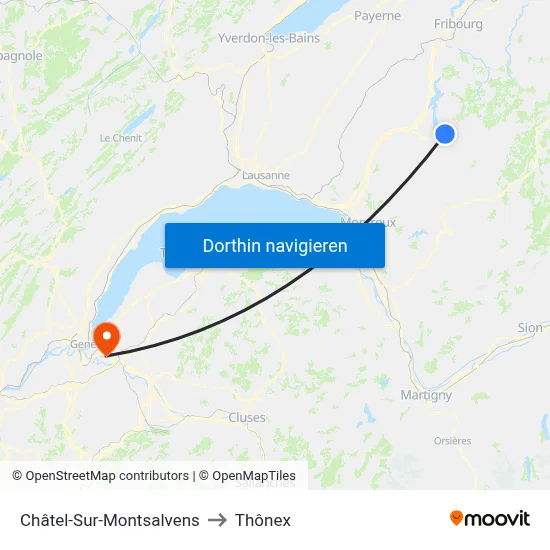 Châtel-Sur-Montsalvens to Thônex map
