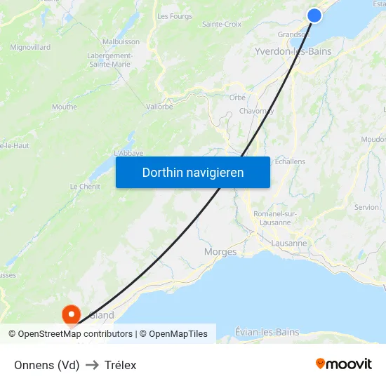 Onnens (Vd) to Trélex map