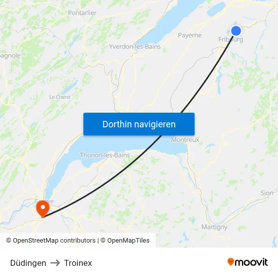Düdingen to Troinex map