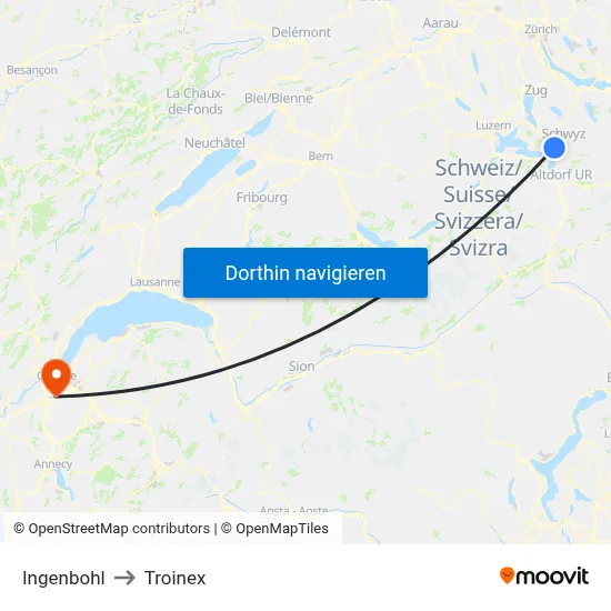 Ingenbohl to Troinex map