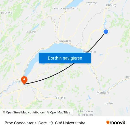 Broc-Chocolaterie, Gare to Cité Universitaire map