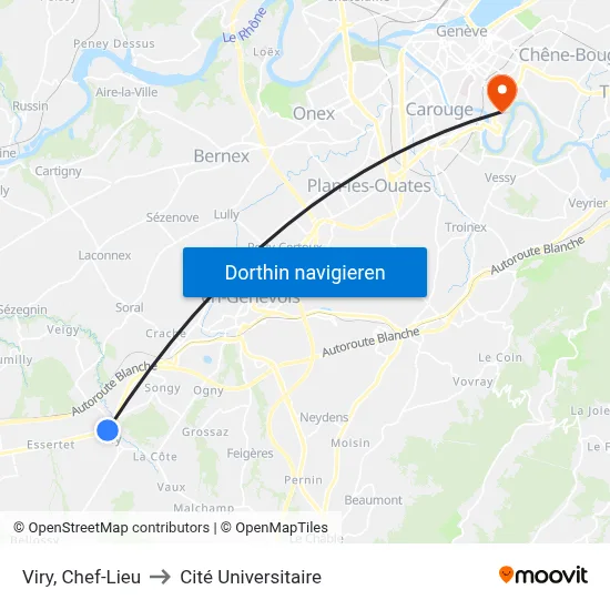 Viry, Chef-Lieu to Cité Universitaire map